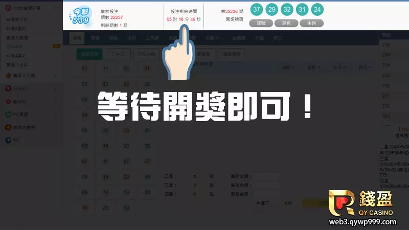 錢盈娛樂城樂透彩球怎麼玩|步驟五|確認下注金額等待開獎